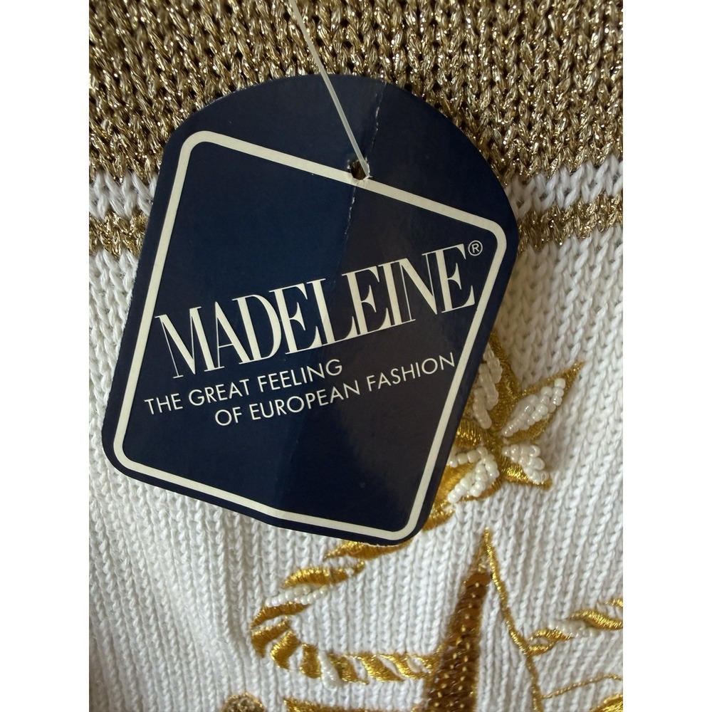 Madeleine angora blend sweater with a nautical compass rose and anchor Charm L - Picture 8 of 16